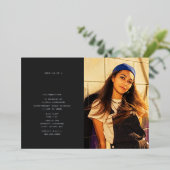 Abschluss Foto Line Art Grau Folieneinladung (Stehend vorne)