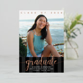 Abschluss Foto mädchenhaft Skript schwarze reale R Folieneinladung (Stehend vorne)