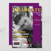 Abschluss Foto Magazine Cover Einladung (Vorne/Hinten)