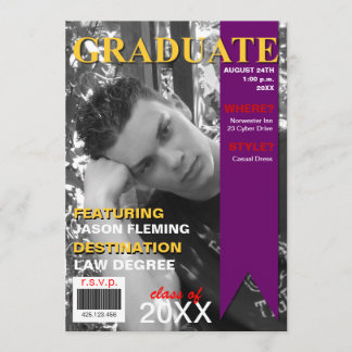 Abschluss Foto Magazine Cover Einladung