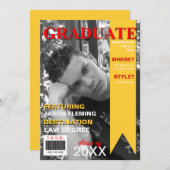 Abschluss Foto Magazine Cover Einladung (Vorne/Hinten)