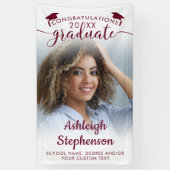 Abschluss Foto Maroon Glückwunschs Grad Script Banner (Vertikal)