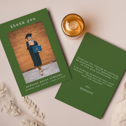 Abschluss Foto Minimalistisch Einfach Vielen Dank Mitteilungskarte