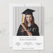 Abschluss Foto minimalistisch Einladung (Vorderseite)
