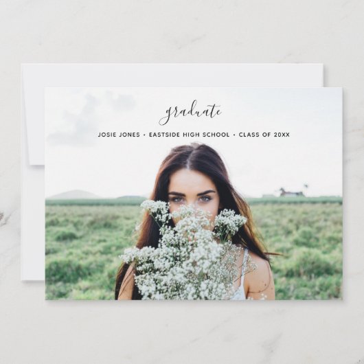 Abschluss Foto Minimalistisch Einladung (Vorderseite)