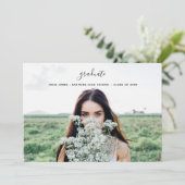 Abschluss Foto Minimalistisch Einladung (Stehend Vorderseite)