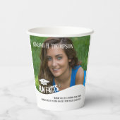 Abschluss Foto Minimalistisch Moderne Spaß Fakten Pappbecher (Rückseite)