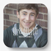 Abschluss Foto Minimalistisch Simple Modern Grad Pappteller (Vorderseite)