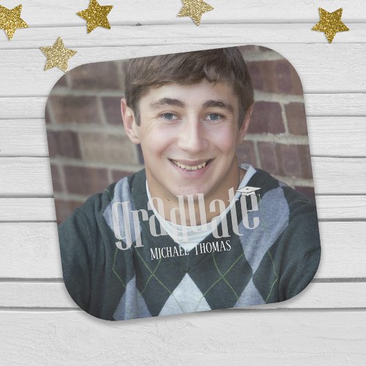 Abschluss Foto Minimalistisch Simple Modern Grad Pappteller