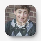 Abschluss Foto Minimalistisch Simple Modern Grad Pappteller (Vorderseite)