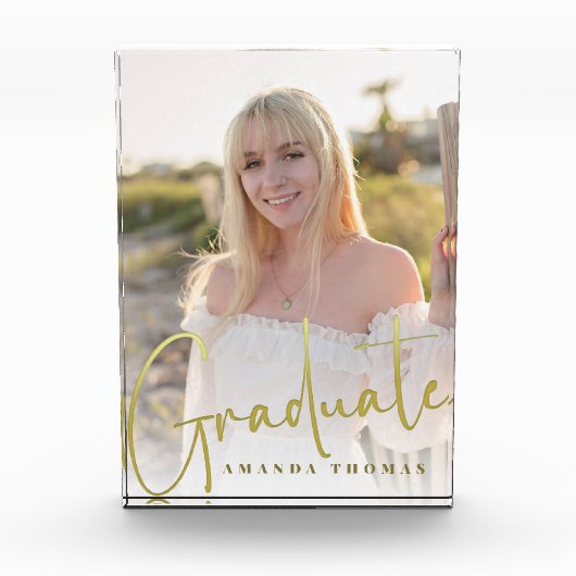 Abschluss Foto Minimalistisches Gold-Script (Vorderseite)