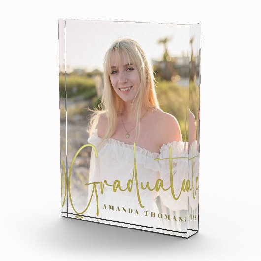 Abschluss Foto Minimalistisches Gold-Script (Rechts)