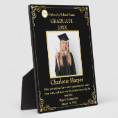 Abschluss Foto mit Name & School Custom Award Fotoplatte (Seite)