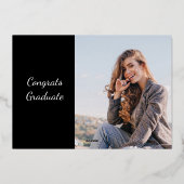 Abschluss Foto Modern 2025 Gold Folieneinladung (Rückseite)