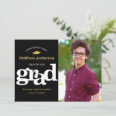 Abschluss Foto Moderne fette Typografie Schwarzgol Ankündigung (Stehend Vorderseite)