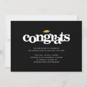 Abschluss Foto Moderne fette Typografie Schwarzgol Ankündigung (Rückseite)