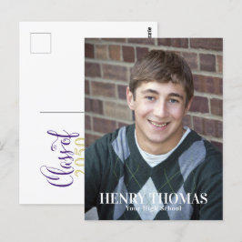 Abschluss Foto Moderne Minimalistische Skriptklass Postkarte