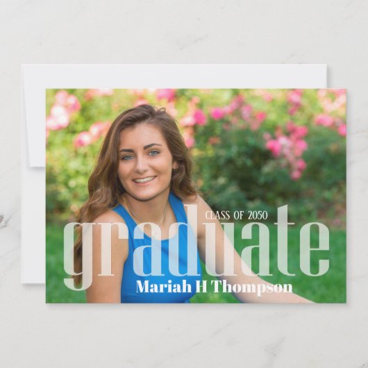 Abschluss Foto Moderne Mortarboard Minimalistisch Einladung (Vorderseite)