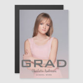 Abschluss Foto Moderne Rose Gold Magnetkarte (Vorne/Hinten)