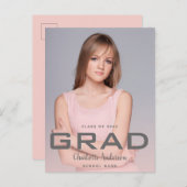 Abschluss Foto Moderne Rose Gold Postkarte (Vorne/Hinten)