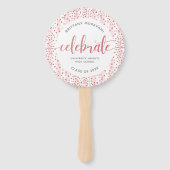 Abschluss Foto moderne Rose Gold Skript halten Sak Fächer (Vorderseite)