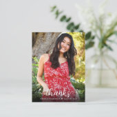 Abschluss Foto Moderne Skriptherzen Vielen Dank Postkarte (Stehend Vorderseite)