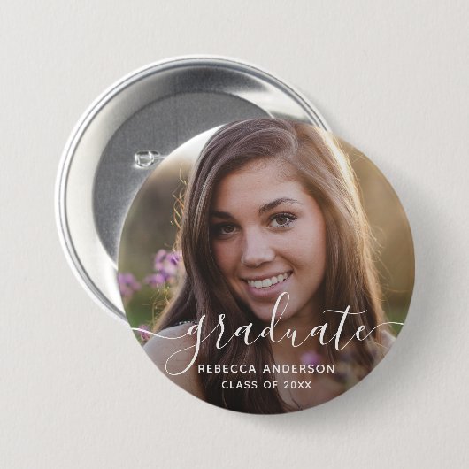 Abschluss Foto Modernes Button (Vorne & Hinten)