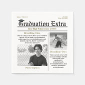 Abschluss Foto Modernes Cooler Spaß Fakten Zeitung Serviette (Vorderseite)