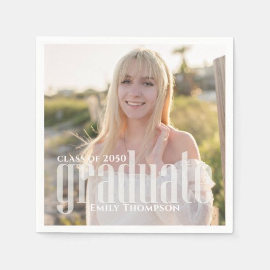 Abschluss Foto Modernes Elegantes Minimalistisch Serviette (Vorderseite)