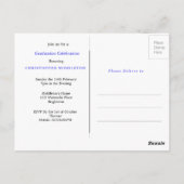 Abschluss Foto Modernes Gold Blue Party Postkarte (Rückseite)