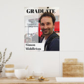 Abschluss Foto Modernes Graduiertenschwarzes Schla Poster (Küche)