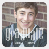 Abschluss Foto Modernes Minimalistisches Gefallen Quadratischer Aufkleber (Vorderseite)