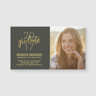Abschluss-Foto-Namenskarten-Imitat-Goldabsolvent Magnetkarte