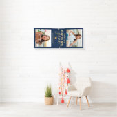 Abschluss Foto Navy Blue Gold Elegantes Banner (Insitu)