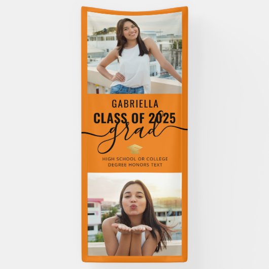 Abschluss Foto Orange School Colour Banner (Vertikal)
