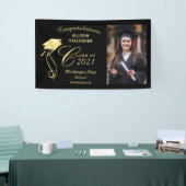Abschluss Foto Party Banner mit Gold Cap (Messeveranstaltung)