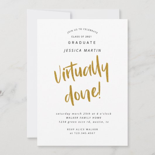 Abschluss Foto Party Einladung (Vorderseite)