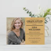 Abschluss Foto Party Einladung (Stehend Vorderseite)