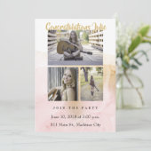 Abschluss Foto Party Einladung (Stehend Vorderseite)