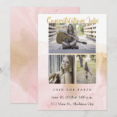 Abschluss Foto Party Einladung (Vorne/Hinten)