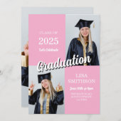 Abschluss Foto Party Modernes Einfaches Einladung (Vorne/Hinten)