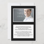 Abschluss Foto Personalisiert Schwarz und Weiß Einladung (Rückseite)