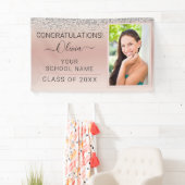 Abschluss Foto Pink Silver Glitzer Class of 2022 Banner (Insitu)