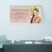 Abschluss Foto Pink Silver Glitzer Class of 2022 Banner (Messeveranstaltung)