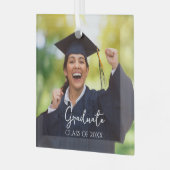 Abschluss Foto Proud Graduate Gift Ornament Aus Glas (Vorderseite links)