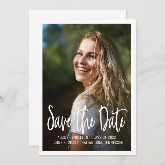 Abschluss Foto Rett Uni Einladung (Vorne/Hinten)