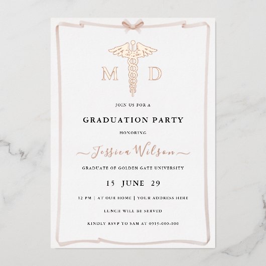 Abschluss Foto RN Caduceus Folieneinladung (Vorderseite)