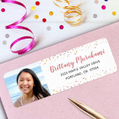Abschluss Foto Rose Gold-Script moderne Adresse
