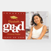 Abschluss Foto Rot Goldkappe fett modern Banner (Horizontal)