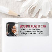 Abschluss Foto Rot Schwarz & Silver Rücksendeadres (Insitu)